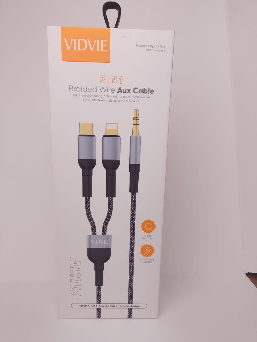 Vidvie 2IN1 Braided Wire AUX Cable